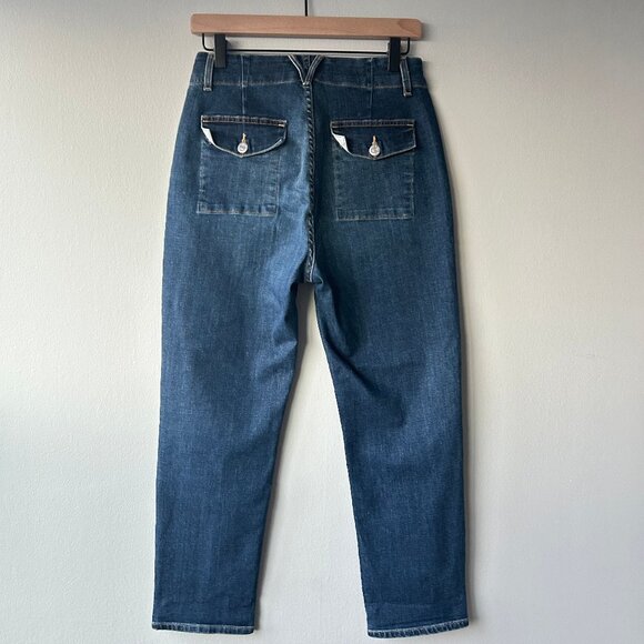 Veronica Beard Arya High Rise Straight Jeans Bright Blue Denim Women's Size 27 - Picture 2 of 9